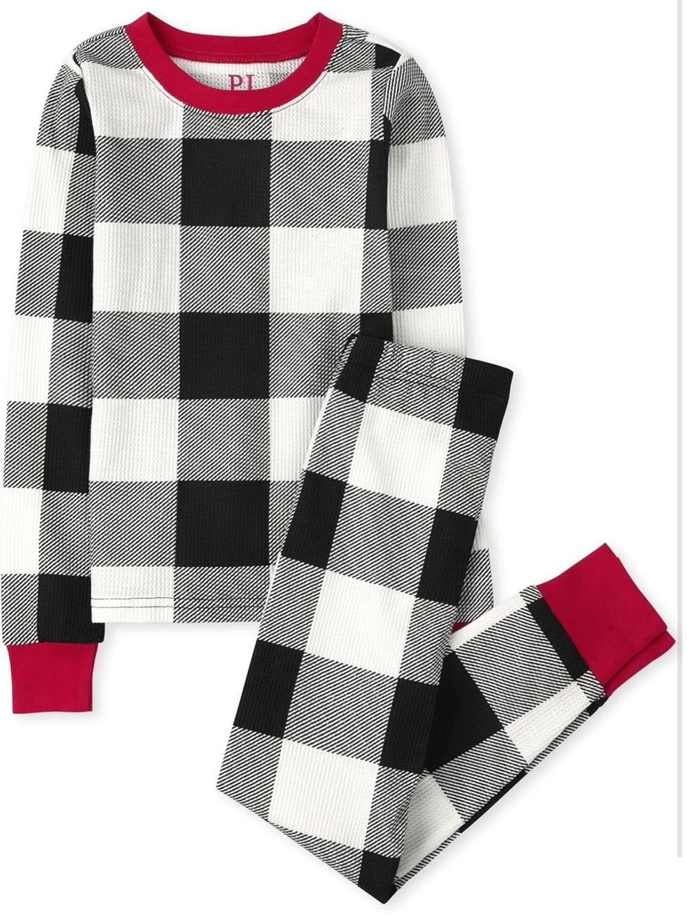 The Children's Place Black & White Buffalo Plaid PJ set kids size 14